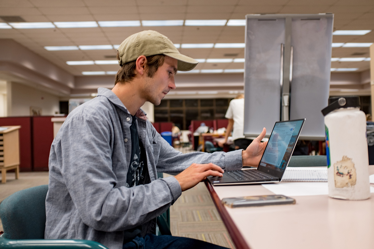 Student in Library